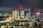 City lights at night, Hong Kong, China