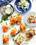 Smoked salmon bruschetta