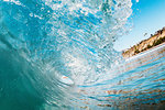 Curving ocean wave, Encinitas, California, USA