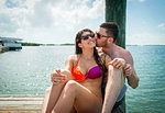 Young couple on sea pier, Islamorada, Florida, USA
