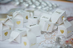 Boxes of confetti at wedding