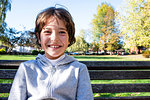 Smiling boy in park