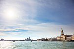 Distant view of city from the lagoon, Venice, Veneto, Italy