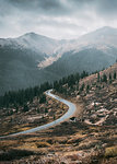 Winding road through forest, Aspen, Colorado, USA