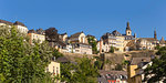 View of Saint Esprit Plateau, UNESCO World Heritage Site, The Corniche (Chemin de la Corniche) above The Grund (Lower Town), Luxembourg City, Luxembourg, Europe