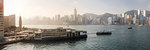 Star Ferry with Hong Kong Island behind, seen from Kowloon, Hong Kong, China, Asia