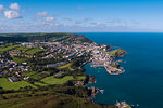 Aerial view over the town and North Devon coast, Ilfracombe, Devon, England, United Kingdom, Europe