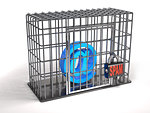 Email is a prisoner of spam  as a security concept (3d illustration).