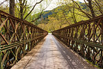 A metallic bridge across a mountain river at Evrytania, Greece