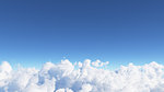 Blue sky with white clouds 3D render
