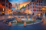 Cityscape image of Spanish Steps in Rome, Italy during sunrise.