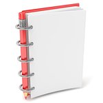 Blank notepad and pencil. 3D render illustration isolated on white background
