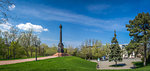 ODESSA, UKRAINE - 04.25.2018. Alexander 2  Column in Odessa. Tourist attraction of the city of Odessa, Ukraine. Panorama view.