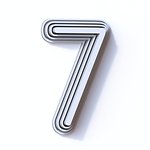 Three steps font number 7 SEVEN 3D render illustration isolated on white background