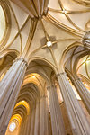 Vaulted ceiling and arches in the Alcobaca Monastery and church in Alcobaca in Leiria District in Oeste, Portugal