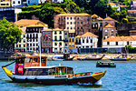 Tour boat in the harbor in Porto, Norte, Portugal