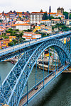 Dom Luis I Bridge and harbor in Porto, Norte, Portugal