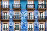 Azulejos tile on the front of a building in Porto, Norte, Portugal