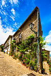 Traditional stone houses and cobblestone street in the village of Monsanto, Idanha-a-Nova, Portugal