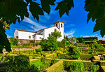 Gardens and the Church of Saint Mary in the municipality of Marvao in Portalegre District of Portugal