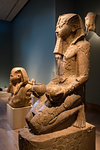 Close-up of Egyptian sculptures in the Metropolitan Museum of Art (MET) in New York City, New York, USA