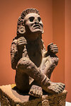 Ancient Azetec sculpture in the National Museum of Anthropology (Museo Nacional de Antropologia) in Mexico City, Mexico