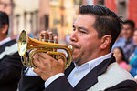 Portrait of horn player at Bullfight in San Miguel de Allende, Mexico