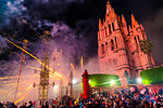 The Alborada dawn fireworks for the St Michael Archangel Festival in San Miguel de Allende, Mexico