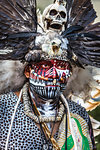 Portrait of an indigenous tribal dancer at a St Michael Archangel Festival parade in San Miguel de Allende, Mexico