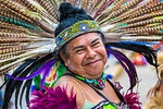 Indigenous tribal dancer at a St Michael Archangel Festival parade in San Miguel de Allende, Mexico