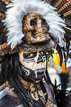 Indigenous tribal dancer at a St Michael Archangel Festival parade in San Miguel de Allende, Mexico