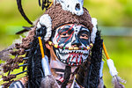 Portrait of an indigenous tribal dancer at a St Michael Archangel Festival parade in San Miguel de Allende, Mexico