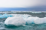 Iceberg drifting in Hinlopen Strait, Spitsbergen Island, Svalbard archipelago, Arctic, Norway, Europe