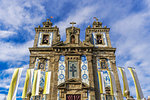 Facade of Igreja de Santo Ildefonso (Church of St. Ildelfonso) with azulejo blue and white painted ceramic tiles, Porto, Portugal, Europe