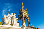 The America sculpture and the Albert Memorial in Kensington Gardens, London, England, United Kingdom, Europe