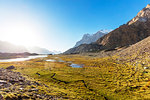 Scenery near Moskvina base camp, Tajik National Park (Mountains of the Pamirs), UNESCO World Heritage Site, Tajikistan, Central Asia, Asia