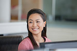 Portrait smiling, confident businesswoman in office