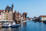 Hanseatic League houses on the Motlawa River, Gdansk. Poland, Europe