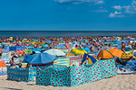 Very busy beach in Leba, Baltic Sea, Poland, Europe