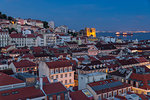 View from the Santa Justa Lookout over the city centre, Lisbon, Portugal, Europe