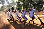 Dhurua tribal men and women performing rare traditional tribal dance to celebrate festival of Shivraatri, Gupteswar, Odisha, India, Asia