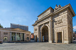 View of Porta Garibaldi in Piazza XXV Aprile, Milan, Lombardy, Italy, Europe