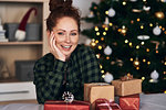Woman with Christmas presents
