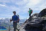 Hiker friends in Mont Cervin, Matterhorn, Valais, Switzerland