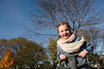 Little girl playing in park