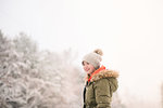 Girl in winter landscape