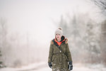 Girl in winter landscape