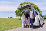 Japanese family in a city park