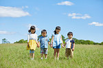 Japanese kids in a city park