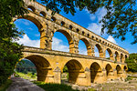 Pont du Gard Roman aqueduct, Occitanie, Provence, France.